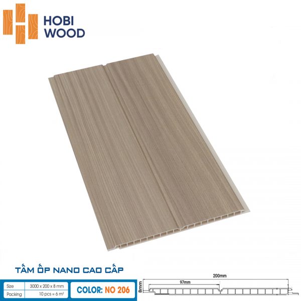 Tấm ốp nano hobi Wood NO-206