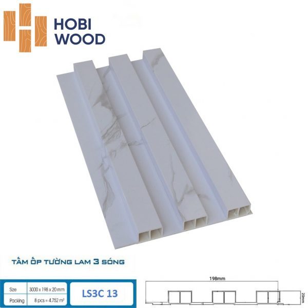 Tấm ốp tường lam sóng hobi wood 3 sóng LS3C-13