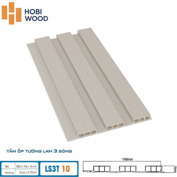 Tấm ốp tường lam sóng hobi wood 3 sóng LS3T-10