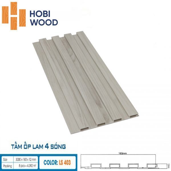 Tấm ốp tường lam sóng hobi wood 4 sóng LS-403