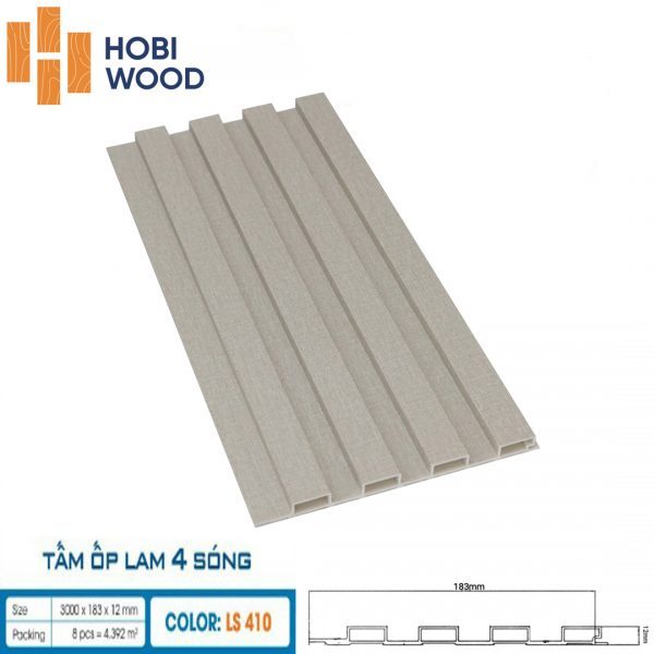 Tấm ốp tường lam sóng hobi wood 4 sóng LS-410