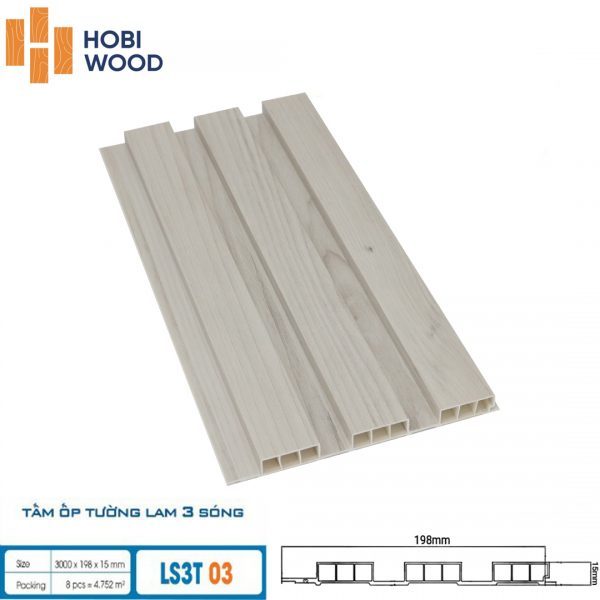 Tấm ốp tường lam sóng hobi wood LS3T-03